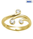 Facetz Triple Diamond Gold Ring