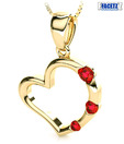 Facetz Elegant Ruby Heart Pendant