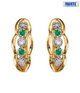 Facetz Striking Diamond & Emerald Earrings