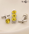 Favola Jonquil Crystal Cufflinks & Tiepin