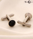 Favola Stylish Black Crystal Cufflinks