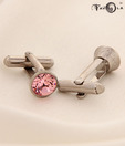 Favola Fashionable Light Rose Crystal Cufflinks