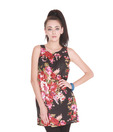 Frolic Red & Black Tunic Top