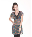 Frolic Black & Blue Tunic Top