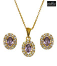 Piebee Amethyst Pendant Set With Earrings