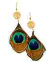Go Hooked Alluring Peacock Feather Earrings