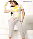 N Line Light Brown & Yellow Night suit For Kids