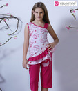 N Line Pink & White Night suit For Kids
