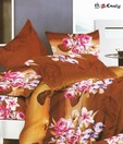 Home Candy Brown Floral Double Bed Sheet