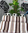 Gran Brown & White Jacquard Bath Towel