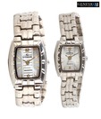 Geneva Sleek Steel Bracelet Combo Watch