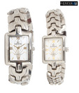 Geneva White & Silver Bracelet Combo Watch