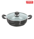 Vinod Black Hard Anodized Deep Kadai With Lid