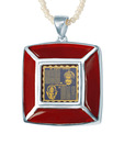 Dijyo Hanuman Chalisa & Ganesh Stotra Red Onyx Square Pendant