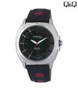 Q&Q Contrasting Black With Steel Strap Watch