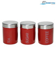 Home & You Shining Red Canister Set - 3 Pcs