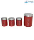 Home & You Bright Red Canister Set - 4 Pcs