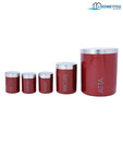 Home & You Classy Red Canister Set - 5 Pcs