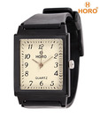 Horo Cream Dial Black Watch