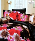 Valtellina Multi-colour Floral Double Bed Sheet With 2 Pillow Covers
