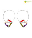 Opaleena Vivid Crystal Hoop Earrings