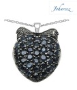 Johareez Blue Sapphire Heart Pendant with Free Studs