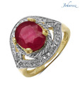 Johareez Ruby & White Topaz Ring