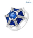 Johareez Magnificent Kyanite & White Topaz Ring