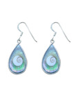 Indian Silver Teardrop Shell Earrings