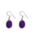 Indian Silver Oval Amethyst Earrings