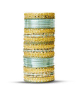 Aadya Set Of Sky Blue & Golden Lac Bangles