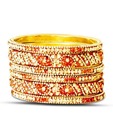 Aadya Exquisite Set Of Orange Lac Bangles