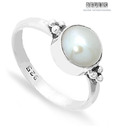 Revlis Elegant Pearl Studded Sterling Silver Ring