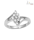 Silvera Shimmery CZ Studded Sterling Silver Glorious Ring