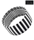 Revv Alternate Black & Silver Colour Coated Bracelet