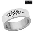 Revv Black Abstract Inscribed Ring