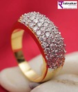 Ratnakar Circular Pattern Crystal Studded Solitaire Ring
