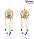 Ratnakar Antique Cut Work Pearl Bead Strings Chandelier Earrings