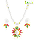 Jpearls Pearl Adorned Elegant Necklace Set