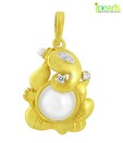 Mi Pearls Diamond Studded Ganesha Inspired Gold Pendant