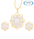 Vendee Fascinating CZ Studded Pendant Set
