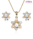 Nisa Pearls Delicately Crafted Floral Design Pearl Pendant Set