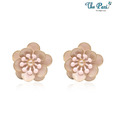 Pari Floral Golden & Pink Earrings