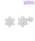 Peora Cz Star Sterling Silver Earrings