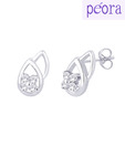 Peora Alluring Cz Sterling Silver Earrings