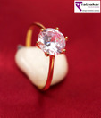 Ratnakar Crystal Solitaire Studded Gold Plated Ring