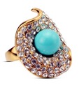 Spyra Glittery CZ & Blue Stone Fancy Ring