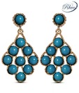 Rhea Teal Blue Beads Chandelier Earrings