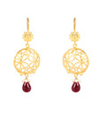 Rajdhani Enticing Golden & Maroon Earrings