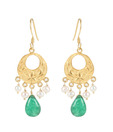 Rajdhani Ethnic Green Stone Earrings